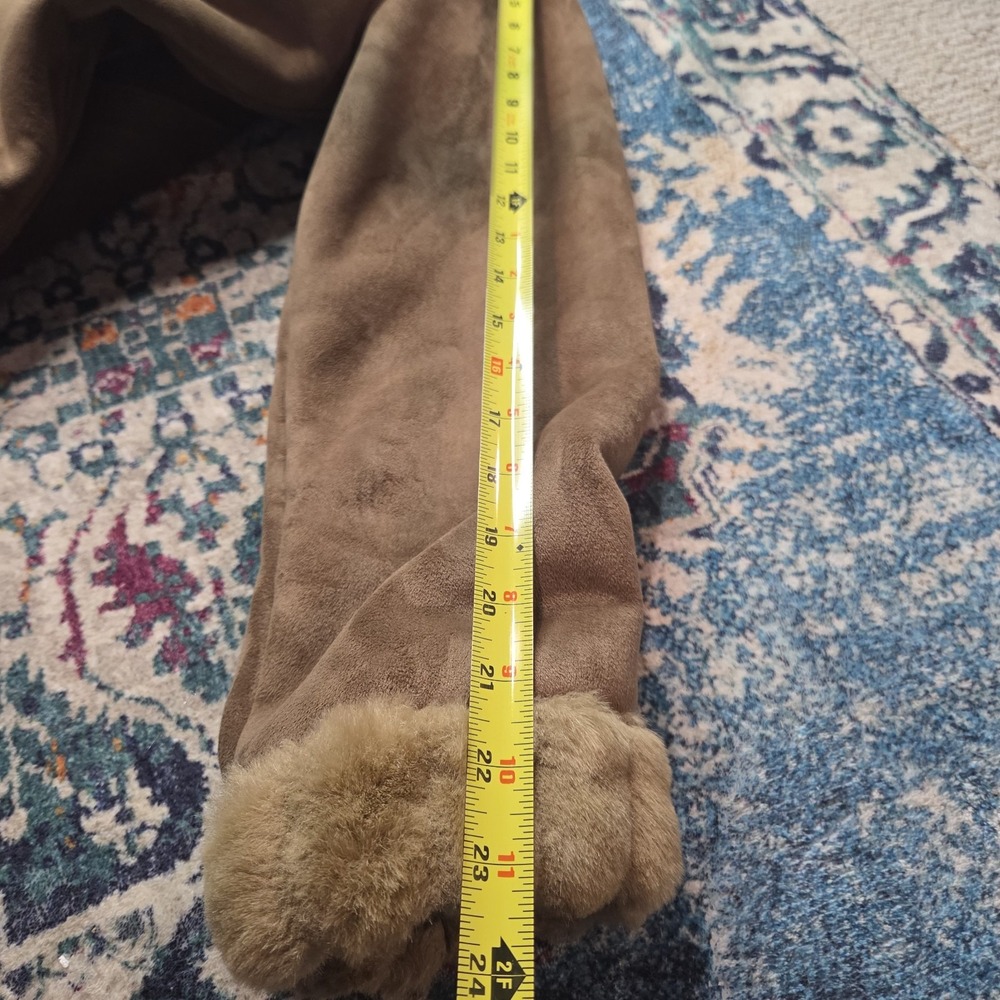 Vintage Y2K Esprit Faux Suede Shearling Coat Women's XL  Jacket NWOT 2000s - Picture 12 of 12